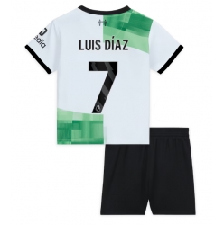 Liverpool Luis Diaz #7 Auswärtstrikot Kinder 2023-24 Kurzarm (+ kurze hosen)