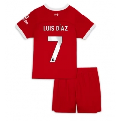 Liverpool Luis Diaz #7 Heimtrikot Kinder 2023-24 Kurzarm (+ kurze hosen)