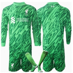 Liverpool Torwart Auswärtstrikot Kinder 2024-25 Langarm (+ kurze hosen)