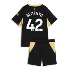 Manchester City Antoine Semenyo #42 Auswärtstrikot Kinder 2026-27 Kurzarm (+ kurze hosen)
