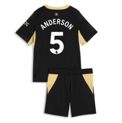 Manchester City Elliot Anderson #5 Auswärtstrikot Kinder 2026-27 Kurzarm (+ kurze hosen)
