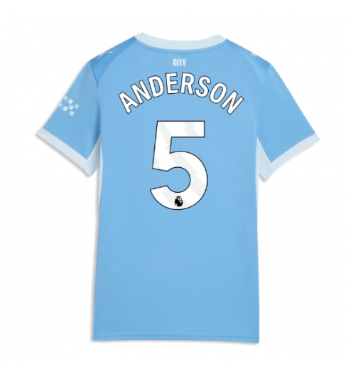 Manchester City Elliot Anderson #5 Heimtrikot Frauen 2026-27 Kurzarm Manchester City Elliot Anderson #5 Heimtrikot Frauen 2026-27 Kurzarm