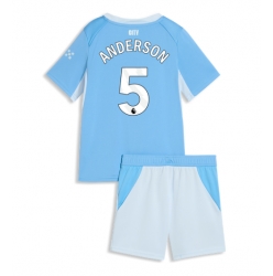 Manchester City Elliot Anderson #5 Heimtrikot Kinder 2026-27 Kurzarm (+ kurze hosen)