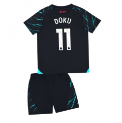 Manchester City Jeremy Doku #11 3rd trikot Kinder 2023-24 Kurzarm (+ kurze hosen)