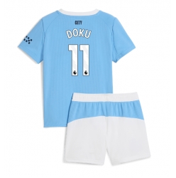 Manchester City Jeremy Doku #11 Heimtrikot Kinder 2025-26 Kurzarm (+ kurze hosen)