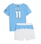 Manchester City Jeremy Doku #11 Heimtrikot Kinder 2025-26 Kurzarm (+ kurze hosen)