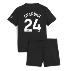 Manchester City Josko Gvardiol #24 Auswärtstrikot Kinder 2025-26 Kurzarm (+ kurze hosen)