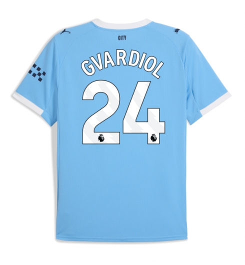 Manchester City Josko Gvardiol #24 Heimtrikot 2025-26 Kurzarm Manchester City Josko Gvardiol #24 Heimtrikot 2025-26 Kurzarm
