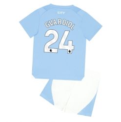 Manchester City Josko Gvardiol #24 Heimtrikot Kinder 2023-24 Kurzarm (+ kurze hosen)