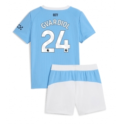 Manchester City Josko Gvardiol #24 Heimtrikot Kinder 2025-26 Kurzarm (+ kurze hosen)