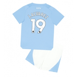 Manchester City Julian Alvarez #19 Heimtrikot Kinder 2023-24 Kurzarm (+ kurze hosen)