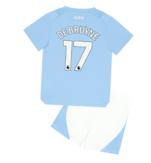 Manchester City Kevin De Bruyne #17 Heimtrikot Kinder 2023-24 Kurzarm (+ kurze hosen)