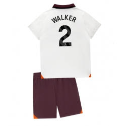 Manchester City Kyle Walker #2 Auswärtstrikot Kinder 2023-24 Kurzarm (+ kurze hosen)