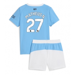 Manchester City Matheus Nunes #27 Heimtrikot Kinder 2025-26 Kurzarm (+ kurze hosen)
