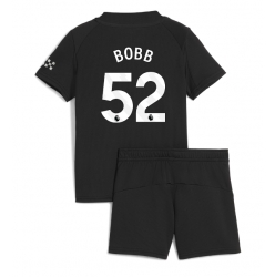 Manchester City Oscar Bobb #52 Auswärtstrikot Kinder 2025-26 Kurzarm (+ kurze hosen)