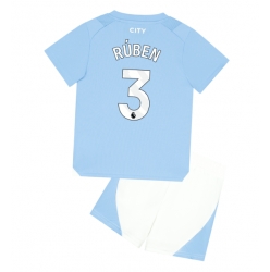 Manchester City Ruben Dias #3 Heimtrikot Kinder 2023-24 Kurzarm (+ kurze hosen)