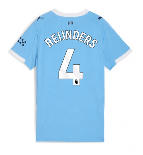 Manchester City Tijjani Reijnders #4 Heimtrikot Frauen 2025-26 Kurzarm Manchester City Tijjani Reijnders #4 Heimtrikot Frauen 2025-26 Kurzarm