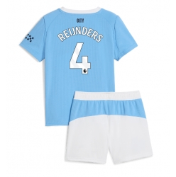 Manchester City Tijjani Reijnders #4 Heimtrikot Kinder 2025-26 Kurzarm (+ kurze hosen)
