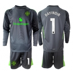 Manchester United Altay Bayindir #1 Torwart Auswärtstrikot Kinder 2025-26 Langarm (+ kurze hosen)