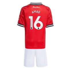 Manchester United Amad Diallo #16 Heimtrikot Kinder 2025-26 Kurzarm (+ kurze hosen)