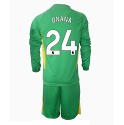 Manchester United Andre Onana #24 Torwart 3rd trikot Kinder 2024-25 Langarm (+ kurze hosen)