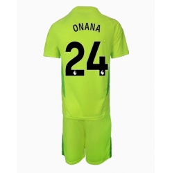 Manchester United Andre Onana #24 Torwart Auswärtstrikot Kinder 2024-25 Kurzarm (+ kurze hosen)