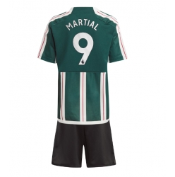 Manchester United Anthony Martial #9 Auswärtstrikot Kinder 2023-24 Kurzarm (+ kurze hosen)
