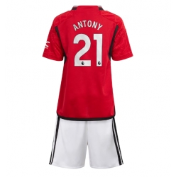 Manchester United Antony #21 Heimtrikot Kinder 2023-24 Kurzarm (+ kurze hosen)