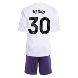 Manchester United Benjamin Sesko #30 Auswärtstrikot Kinder 2025-26 Kurzarm (+ kurze hosen)