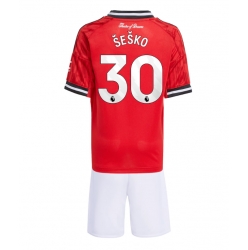 Manchester United Benjamin Sesko #30 Heimtrikot Kinder 2025-26 Kurzarm (+ kurze hosen)