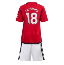 Manchester United Casemiro #18 Heimtrikot Kinder 2023-24 Kurzarm (+ kurze hosen)