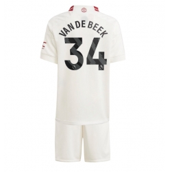 Manchester United Donny van de Beek #34 3rd trikot Kinder 2023-24 Kurzarm (+ kurze hosen)