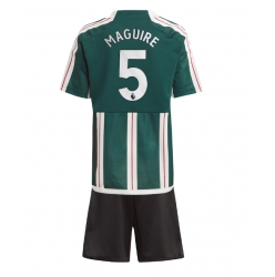 Manchester United Harry Maguire #5 Auswärtstrikot Kinder 2023-24 Kurzarm (+ kurze hosen)