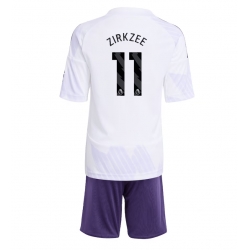 Manchester United Joshua Zirkzee #11 Auswärtstrikot Kinder 2025-26 Kurzarm (+ kurze hosen)