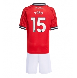 Manchester United Leny Yoro #15 Heimtrikot Kinder 2025-26 Kurzarm (+ kurze hosen)