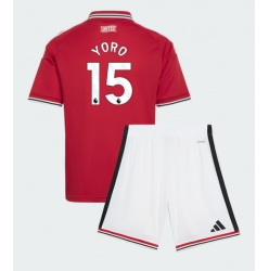 Manchester United Leny Yoro #15 Heimtrikot Kinder 2026-27 Kurzarm (+ kurze hosen)