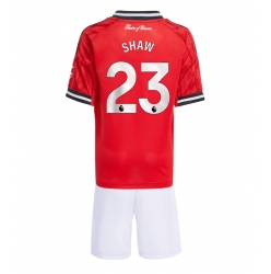 Manchester United Luke Shaw #23 Heimtrikot Kinder 2025-26 Kurzarm (+ kurze hosen)