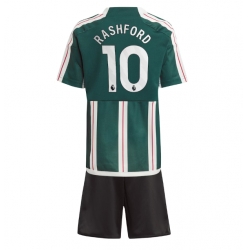Manchester United Marcus Rashford #10 Auswärtstrikot Kinder 2023-24 Kurzarm (+ kurze hosen)
