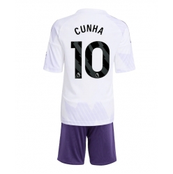 Manchester United Matheus Cunha #10 Auswärtstrikot Kinder 2025-26 Kurzarm (+ kurze hosen)