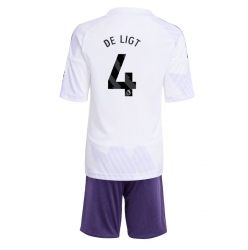 Manchester United Matthijs de Ligt #4 Auswärtstrikot Kinder 2025-26 Kurzarm (+ kurze hosen)