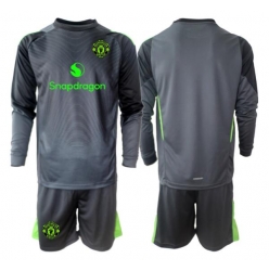 Manchester United Torwart Auswärtstrikot Kinder 2025-26 Langarm (+ kurze hosen)