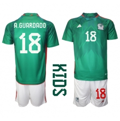 Mexiko Andres Guardado #18 Heimtrikot Kinder WM 2022 Kurzarm (+ kurze hosen)