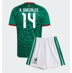 Mexiko Armando Gonzalez #14 Heimtrikot Kinder WM 2026 Kurzarm (+ kurze hosen)