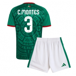 Mexiko Cesar Montes #3 Heimtrikot Kinder WM 2026 Kurzarm (+ kurze hosen)