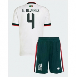 Mexiko Edson Alvarez #4 Auswärtstrikot Kinder WM 2026 Kurzarm (+ kurze hosen)
