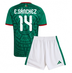 Mexiko Erick Sanchez #14 Heimtrikot Kinder WM 2026 Kurzarm (+ kurze hosen)