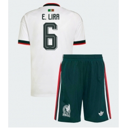 Mexiko Erik Lira #6 Auswärtstrikot Kinder WM 2026 Kurzarm (+ kurze hosen)