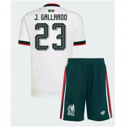 Mexiko Jesus Gallardo #23 Auswärtstrikot Kinder WM 2026 Kurzarm (+ kurze hosen)