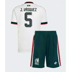 Mexiko Johan Vasquez #5 Auswärtstrikot Kinder WM 2026 Kurzarm (+ kurze hosen)