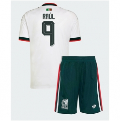Mexiko Raul Jimenez #9 Auswärtstrikot Kinder WM 2026 Kurzarm (+ kurze hosen)